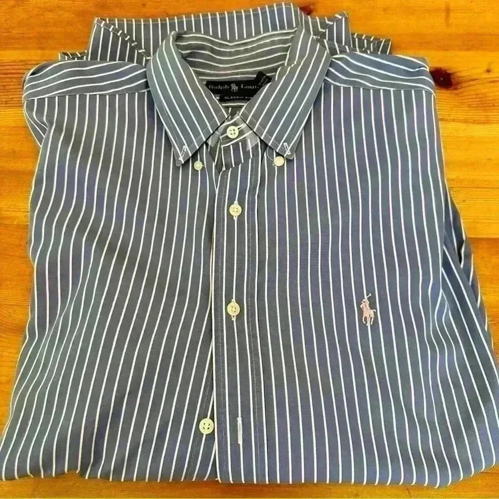 Polo Ralph Lauren button down shirt classic fit Striped 161/2 men’s L